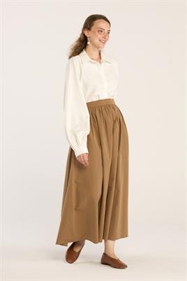 Büzgülü Paraşüt Etek Camel