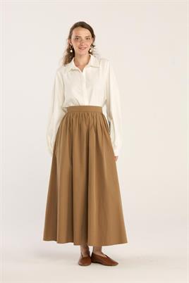 Büzgülü Paraşüt Etek Camel