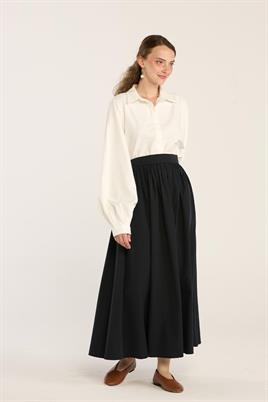 Büzgülü Paraşüt Etek Lacivert