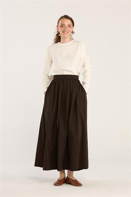 Büzgülü Paraşüt Etek Acı kahve