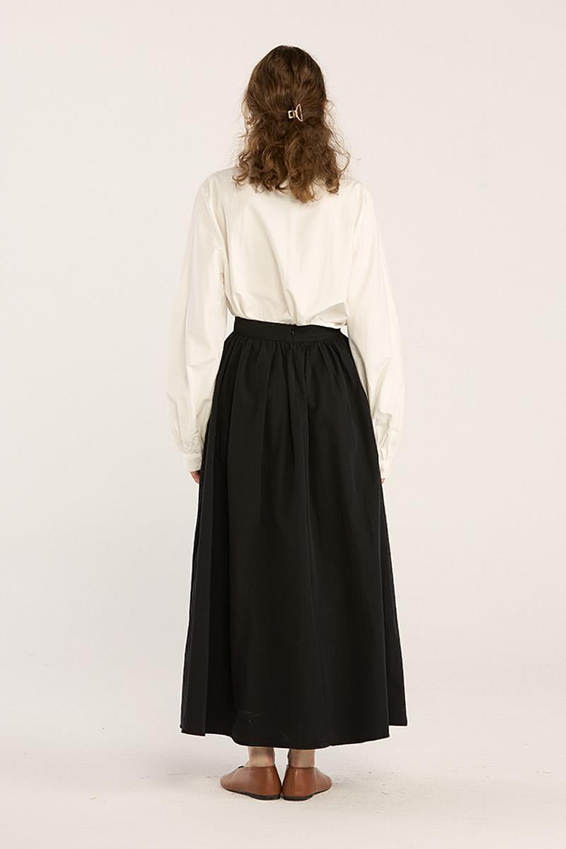 Büzgülü Paraşüt Etek Siyah