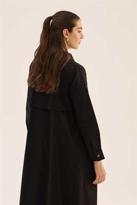 Çan Kesim Gömlek Elbise Siyah