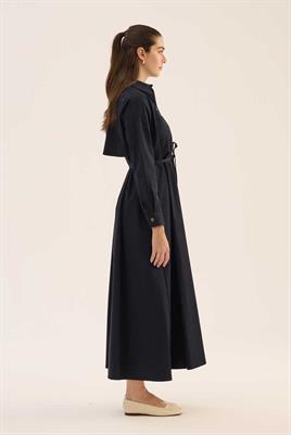 Çan Kesim Gömlek Elbise Lacivert