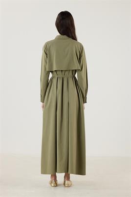 Çan Kesim Gömlek Elbise Haki