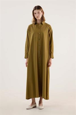 Çan Kesim Gömlek Elbise Zeytin Yeşili