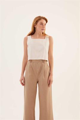 Çapraz Kapama Pantolon Vizon