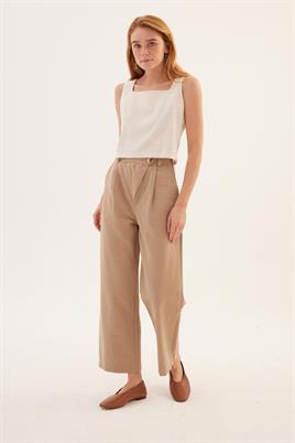 Çapraz Kapama Pantolon Vizon