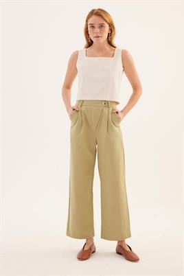 Çapraz Kapama Pantolon Yeşil