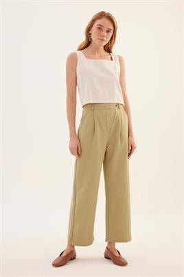 Çapraz Kapama Pantolon Yeşil