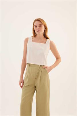 Çapraz Kapama Pantolon Yeşil