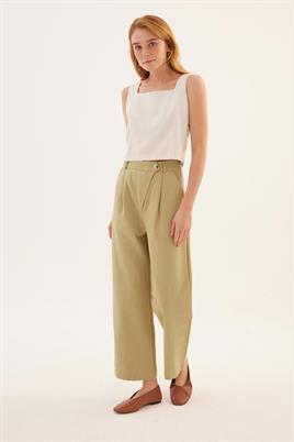 Çapraz Kapama Pantolon Yeşil