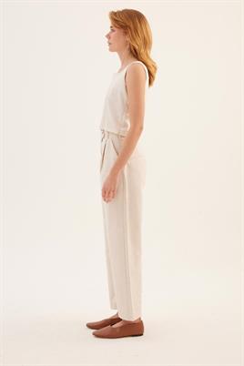 Çapraz Kapama Pantolon Ekru