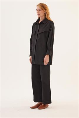 Cep Kapaklı Gömlek Siyah