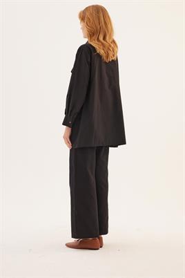 Cep Kapaklı Gömlek Siyah