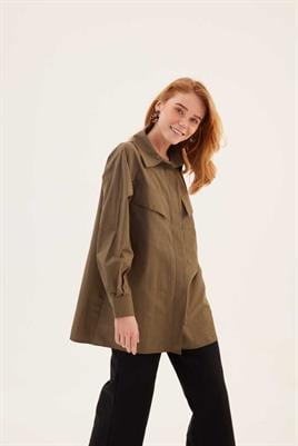 Cep Kapaklı Gömlek Haki