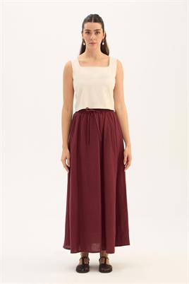 Cepli %100 Keten Etek Bordo