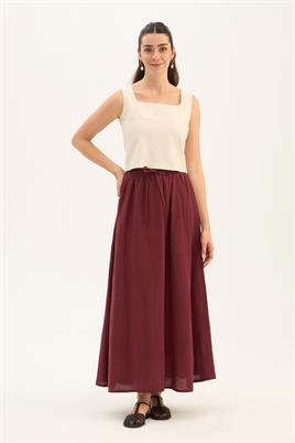 Cepli %100 Keten Etek Bordo