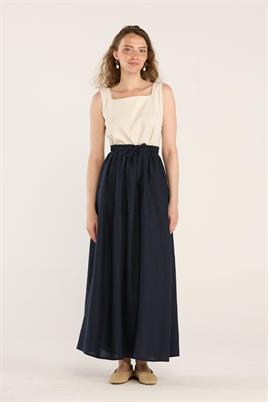 Cepli %100 Keten Etek Lacivert