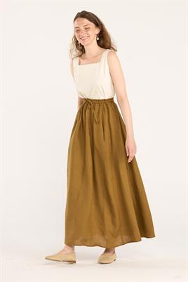 Cepli %100 Keten Etek Koyu camel