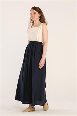 Cepli %100 Keten Etek Lacivert