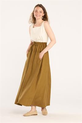 Cepli %100 Keten Etek Koyu camel