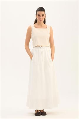 Cepli %100 Keten Etek Ekru