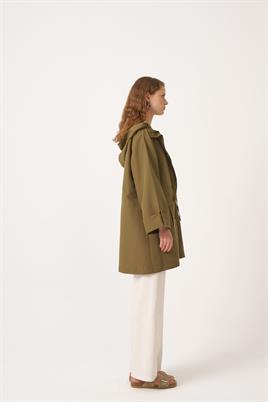 Cepli Fermuarlı Ceket Haki