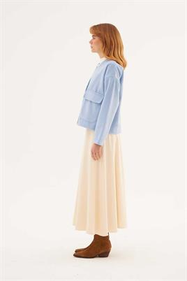 Cepli Kaşe Ceket Mavi