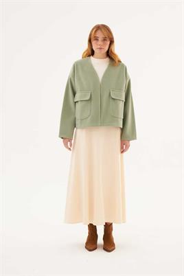 Cepli Kaşe Ceket Çağla