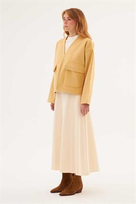 Cepli Kaşe Ceket Sarı