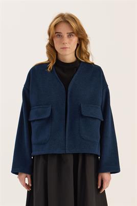 Cepli Kaşe Ceket Lacivert