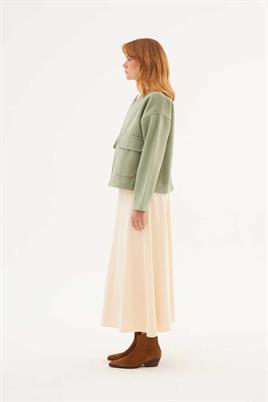 Cepli Kaşe Ceket Çağla