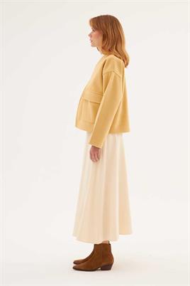 Cepli Kaşe Ceket Sarı