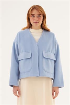 Cepli Kaşe Ceket Mavi
