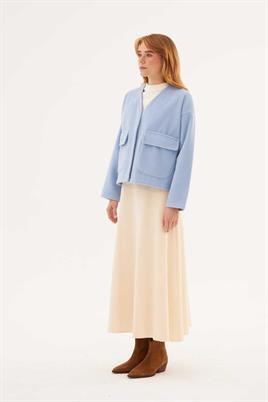 Cepli Kaşe Ceket Mavi