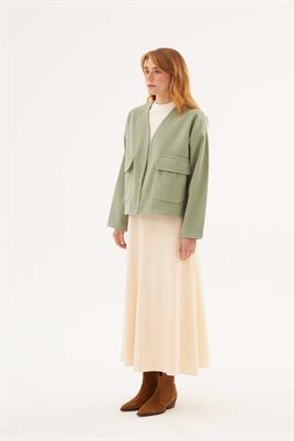 Cepli Kaşe Ceket Çağla