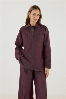 Cepli Kot Gömlek Bordo
