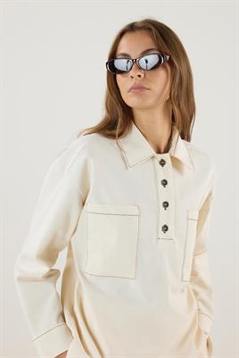 Cepli Kot Gömlek Ekru