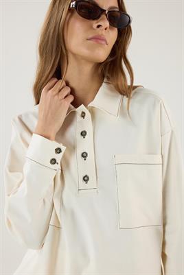 Cepli Kot Gömlek Ekru