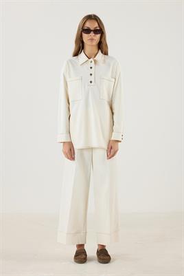 Cepli Kot Gömlek Ekru