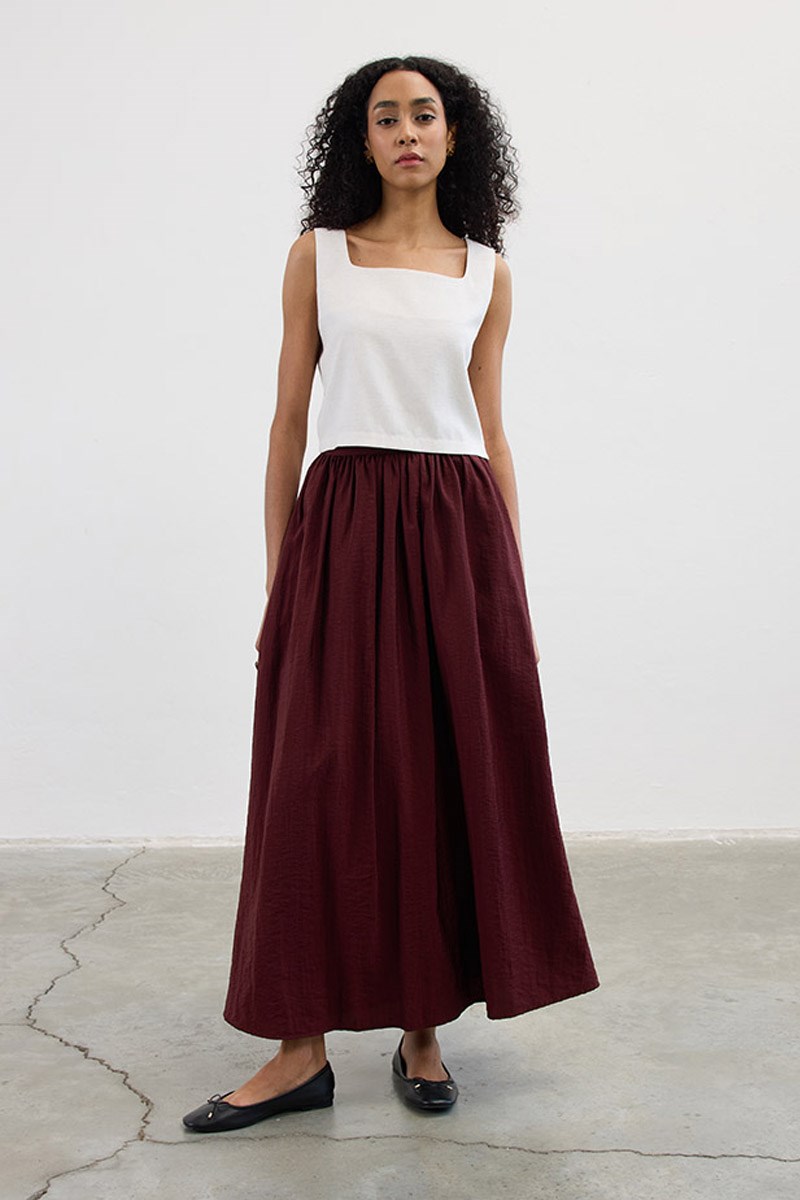 Cepli Paraşüt Etek Bordo