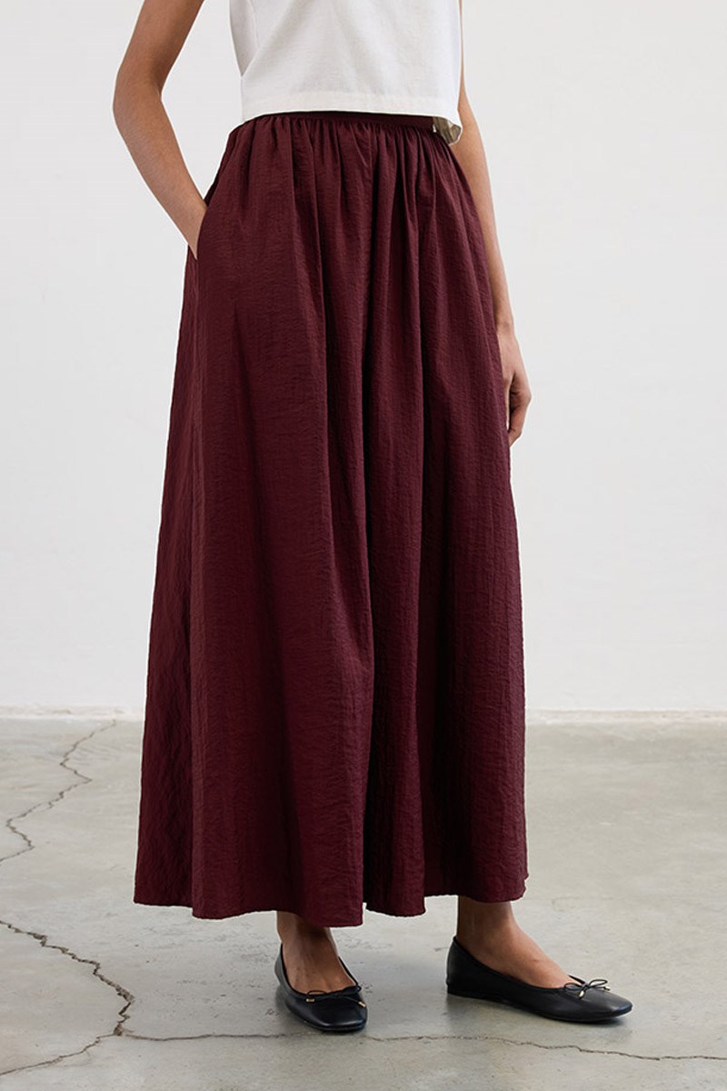 Cepli Paraşüt Etek Bordo