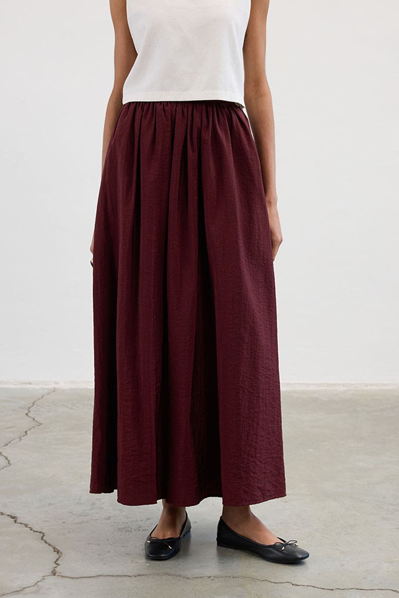 Cepli Paraşüt Etek Bordo