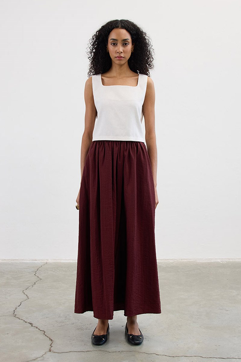 Cepli Paraşüt Etek Bordo