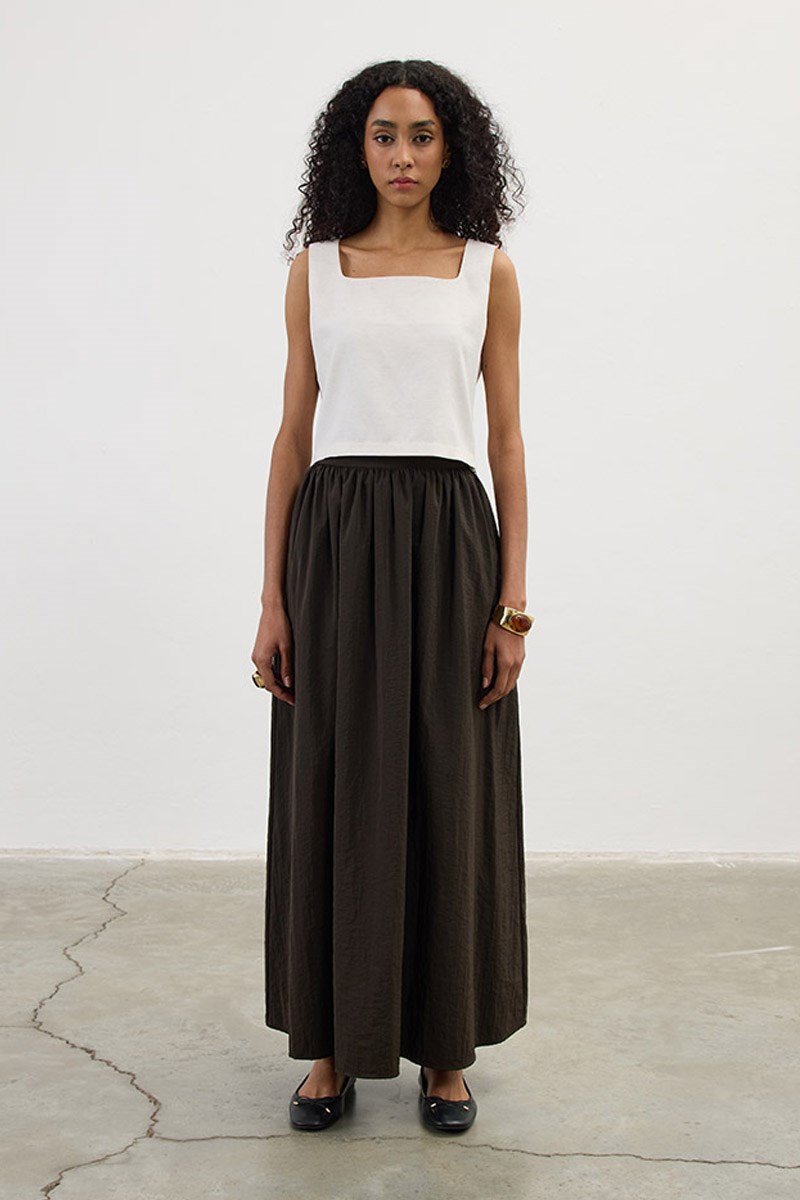 Cepli Paraşüt Etek Koyu kahve