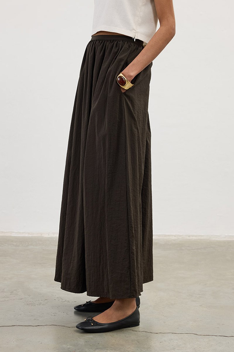 Cepli Paraşüt Etek Koyu kahve