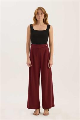 Çift Pile Pantolon Bordo