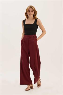 Çift Pile Pantolon Bordo
