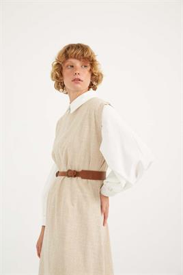 Çift Tokalı Kemer Taba