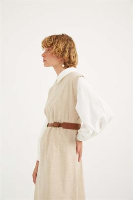 Çift Tokalı Kemer Taba